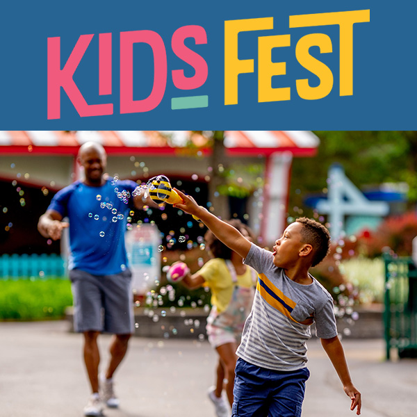 Child with bubbles at Kid's Fest!