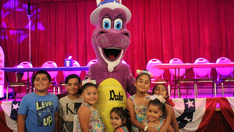 Duke the Dragon with kids