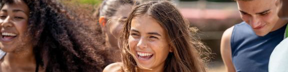 Teens laughing