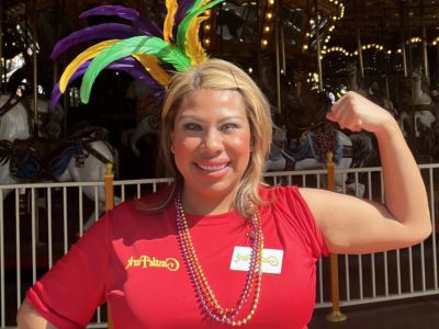 female worker at castle park