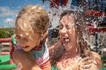 Mom and daughter at water park