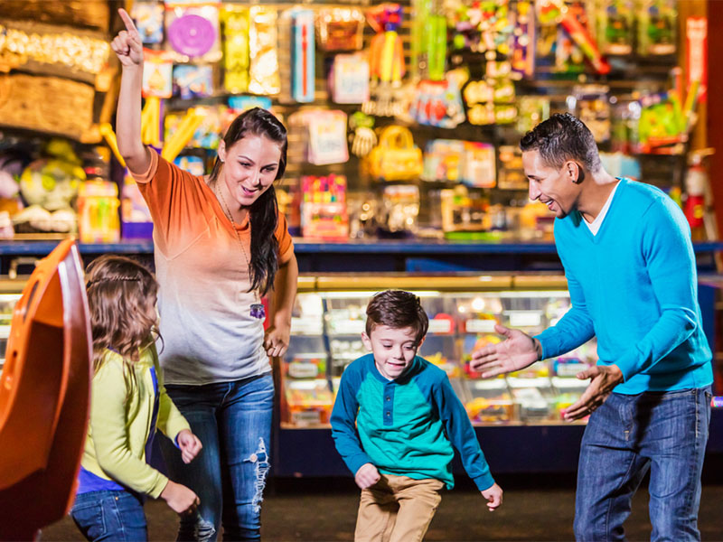 Family at Arcade